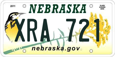 NE license plate XRA721