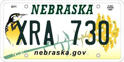 NE license plate XRA730