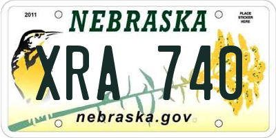 NE license plate XRA740