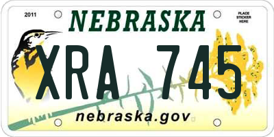 NE license plate XRA745
