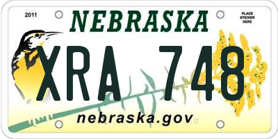 NE license plate XRA748