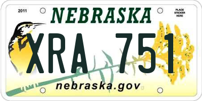 NE license plate XRA751