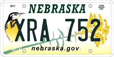NE license plate XRA752