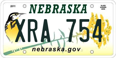 NE license plate XRA754