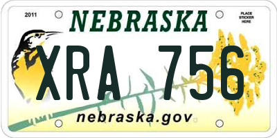 NE license plate XRA756