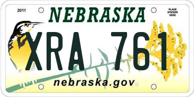 NE license plate XRA761