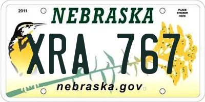 NE license plate XRA767