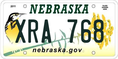 NE license plate XRA768