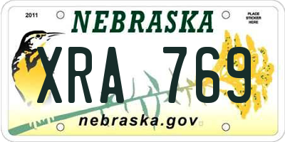 NE license plate XRA769