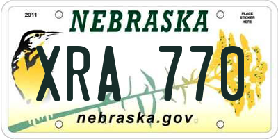 NE license plate XRA770