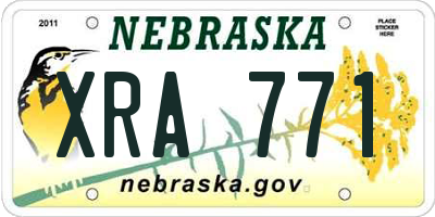 NE license plate XRA771