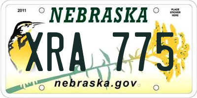 NE license plate XRA775