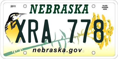 NE license plate XRA778