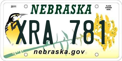 NE license plate XRA781