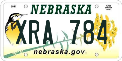 NE license plate XRA784