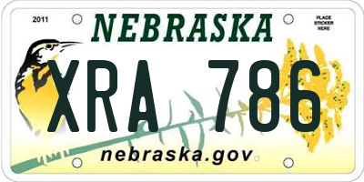 NE license plate XRA786