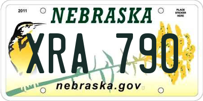 NE license plate XRA790