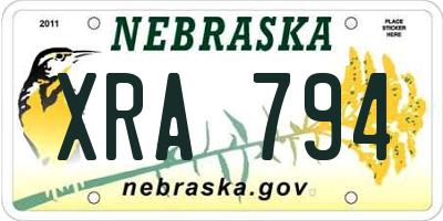 NE license plate XRA794