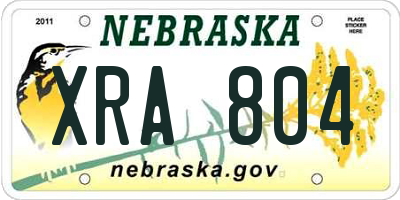 NE license plate XRA804
