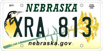 NE license plate XRA813