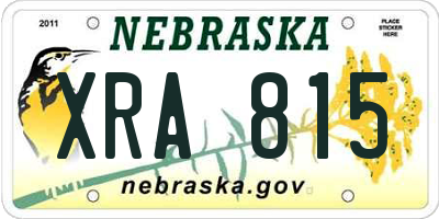 NE license plate XRA815
