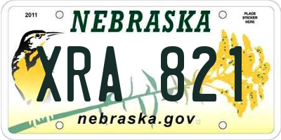 NE license plate XRA821
