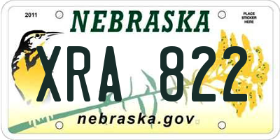NE license plate XRA822