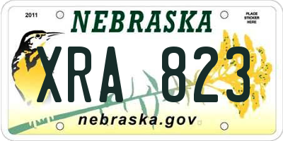 NE license plate XRA823