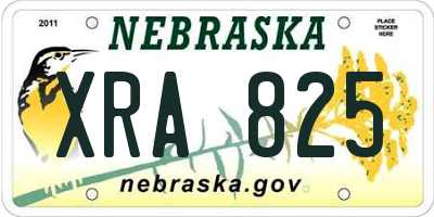 NE license plate XRA825