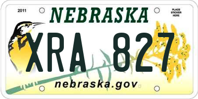 NE license plate XRA827