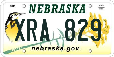 NE license plate XRA829