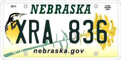 NE license plate XRA836