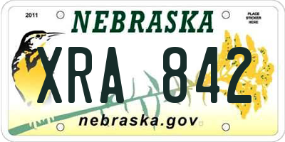 NE license plate XRA842