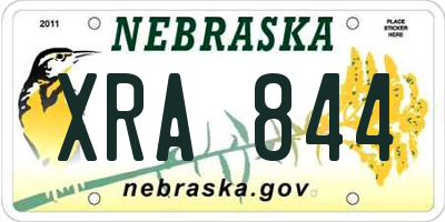NE license plate XRA844