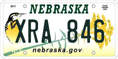 NE license plate XRA846