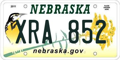 NE license plate XRA852