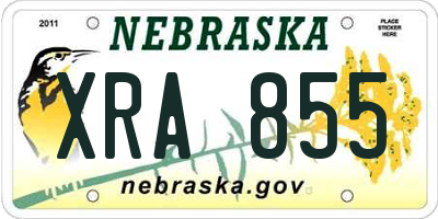 NE license plate XRA855