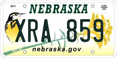NE license plate XRA859