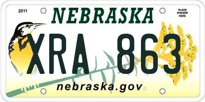 NE license plate XRA863