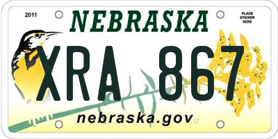 NE license plate XRA867