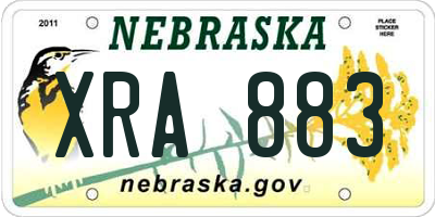 NE license plate XRA883