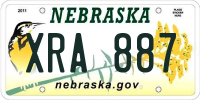 NE license plate XRA887