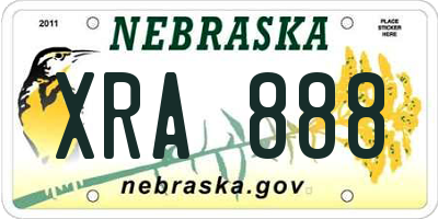 NE license plate XRA888