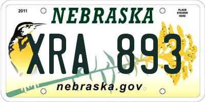 NE license plate XRA893