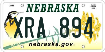 NE license plate XRA894