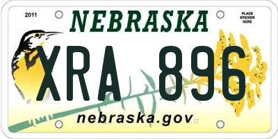 NE license plate XRA896