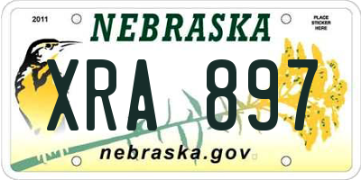 NE license plate XRA897