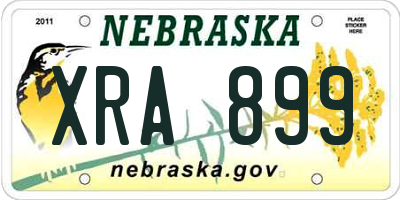 NE license plate XRA899