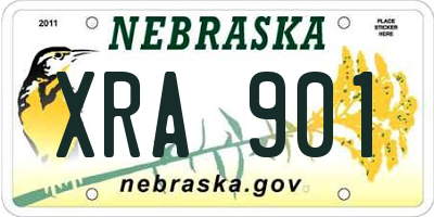 NE license plate XRA901