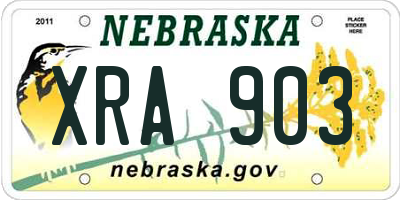 NE license plate XRA903